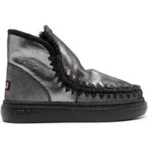 Mou Logo-Patch Slip-On Boots - Silver * SZ 7